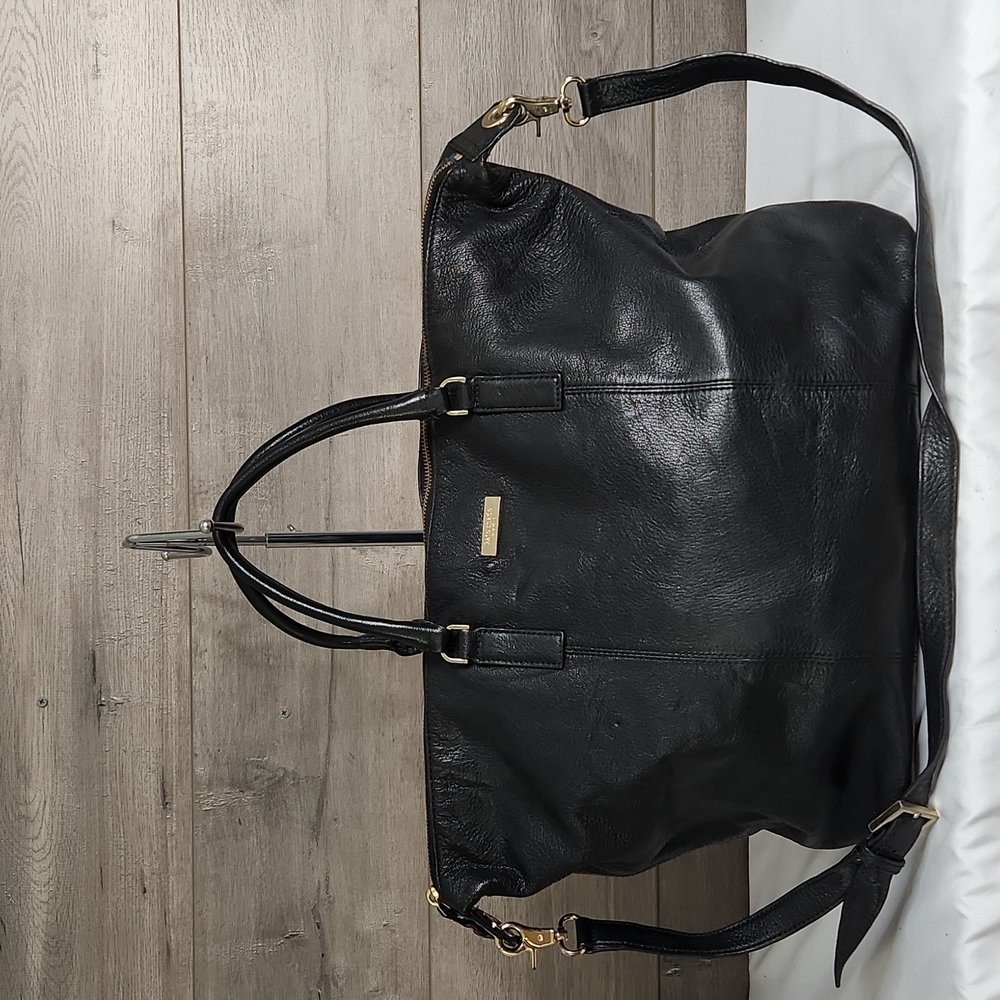 Large Kate Spade Black Leather Travel Shoulder Bag Tote